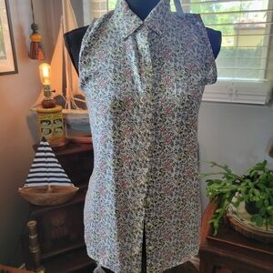 Floral Women's Tank with Black Accents